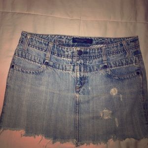 American Eagle weathered & worn mini jean skirt